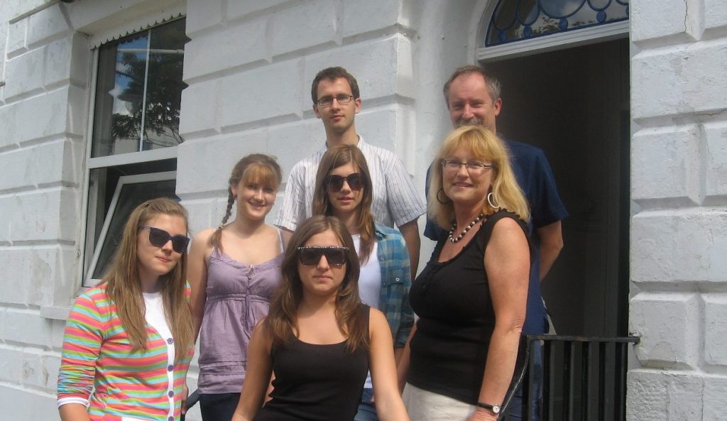 Students with their English language teachers