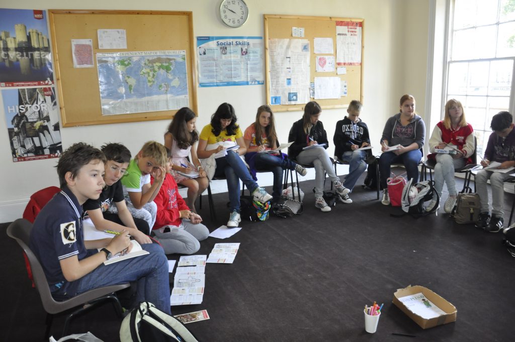 Students in a conversation lesson at English for you